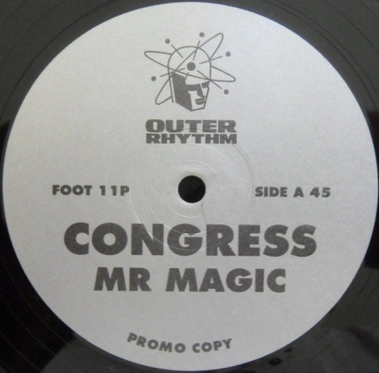 Image of Front Cover of 4544030S: LP - CONGRESS, Mr. Magic (Outer Rhythm ; FOOT 11P, UK 1991) few whispy hairlines both sides  /VG