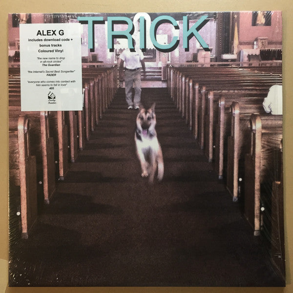 Image of Front Cover of 4524064E: LP - ALEX G, Trick (Lucky Number; LUCKY076LP, UK & Europe 2015, Inner, Blue vinyl) Some light hairlines/scuffs on the vinyl, nothing serious.  VG+/VG