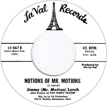 Image of Front Cover of 4554042S: 7" - JIMMY LYNCH, Notions Of Mr. Motions / The Broadway (Tramp Records; LV-867, Germany 2014)   /VG+