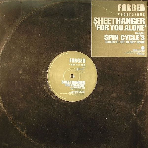 Image of Front Cover of 12" - VG/VG - SHEETHANGER, For You Alone (Forged Recordings ; FGD005, UK 2001, Stickered Plain Sleeve), light marks only. original stickered sleeve - ring and edge wear plus creasing - minor,  - 3746192S