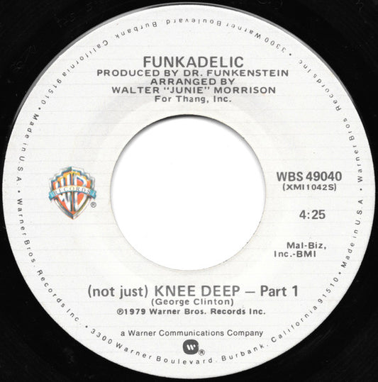 Image of Front Cover of 4554064S: 7" - FUNKADELIC, (Not Just) Knee Deep (Warner Bros. Records; WBS 49040, US 1979, Company Sleeve)   VG+/VG+