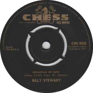 Image of Back Cover of 4524120E: 7" - BILLY STEWART, Because I Love You/ Mountain Of Love (Chess; CRS 8028, UK 1966, 4 prong centre) Marks on disc.Text on label faded slightly.  /G+