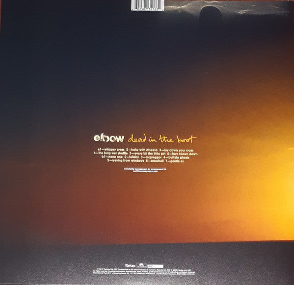 Image of Back Cover of 4544115S: LP - ELBOW, Dead In The Boot (Polydor; 0735163, Europe 2020, Gatefold, Inner, + Download Code) Opened from sealed, still in shrinkwrap. + Download code.   VG+/EX