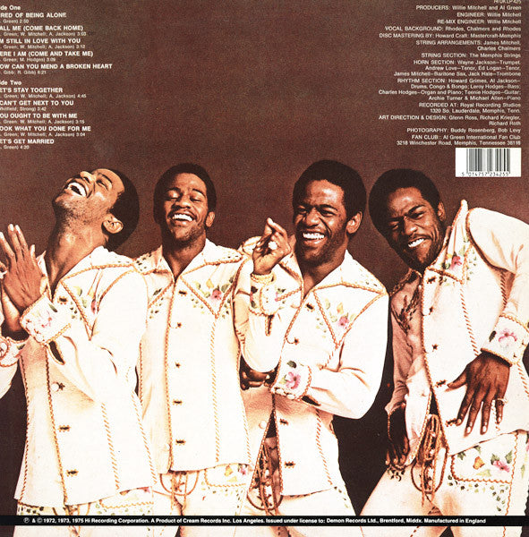 Image of Back Cover of LP - VG/VG - AL GREEN, Greatest Hits (Hi; HIUKLP 425, UK 1987 Reissue, Glossy Sleeve), Stickers Stuck to Sleeve,  - 2826181E