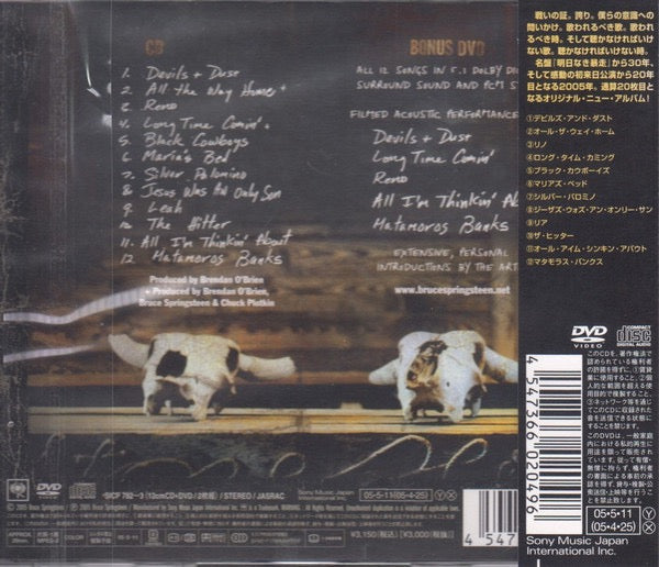 Image of Back Cover of 4534103E: CDR - BRUCE SPRINGSTEEN, Devils & Dust (Sony Records Int'l; SICP 782~3, Japan 2005, Jewel Case, With Obi)   EX/EX