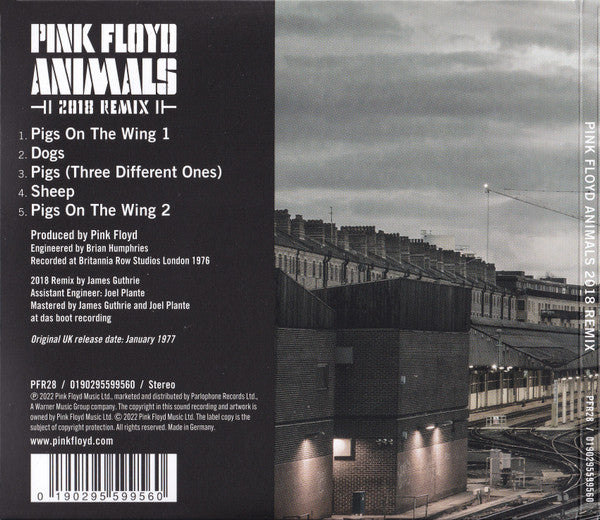 Image of Back Cover of 4534194E: CD - PINK FLOYD, Animals (2018 Remix) (Pink Floyd Records; PFR28, Europe 2022, Gatefold)   VG+/VG+