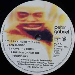 Image of Label Cover of LP - VG/VG+ - PETER GABRIEL, Peter Gabriel (Charisma; PG 4, UK 1982, Inner, EMI Pressing), Edgewear. A few light hairlines only. ,  - 2626143E