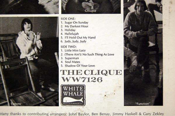 Image of Back Cover of 4524139E: LP - THE CLIQUE, The Clique (White Whale; WW7126, US 1970, Pitman Pressing)   VG+/VG+