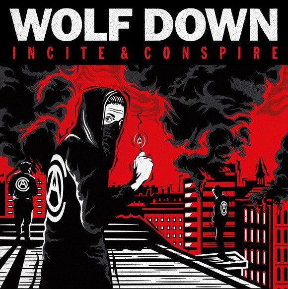 Image of Front Cover of 4544266S: LP - WOLF DOWN, Incite & Conspire (End Hits Records; EH018,  2016, Insert, Poster, Clear Vinyl)   VG+/VG+