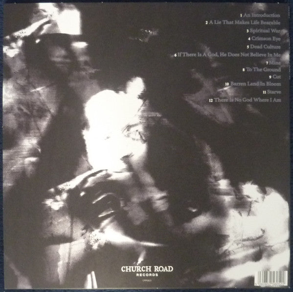 Image of Back Cover of 4524357E: LP - CRUELTY, There Is No God Where I Am (Church Road Records; CRR063V, UK 2021, Insert, Clear With Black Splatter)   VG+/VG+