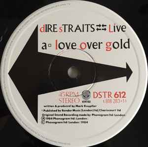 Image of Label Cover of 12" - VG+/VG+ - DIRE STRAITS, Love Over Gold (Live) / Solid Rock (Live) (Vertigo; DSTR 612, UK 1984, Picture Sleeve), ,  - 4226206E