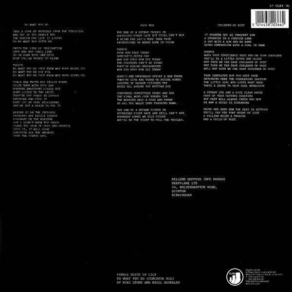 Image of Back Cover of 4514444C: 12" - CHARGED G.B.H, Do What You Do (Clay Records; 12 CLAY 36, UK 1990 Reissue) Light creases to sleeve  VG/VG+