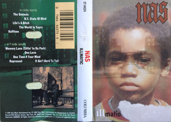 Image of Front Cover of 4534238E: Cassette - NAS, Illmatic (Columbia; CT 64374, US 1994, Clean Version)   VG/VG+