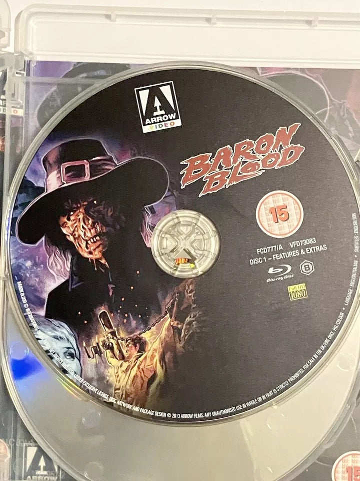 Image of Label Cover of 4514468C: 3xBlu-ray - MARIO BAVA, Baron Blood (Arrow Video; FCD777, Italy 2013 Reissue, Booklet & Insert)   VG+/VG+