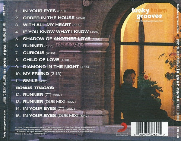 Image of Back Cover of 4534243E: CD - JAMES "D-TRAIN" WILLIAMS, In Your Eyes (Funkytowngrooves ; FTG 258, US 2011, Jewel Case)   VG+/VG+