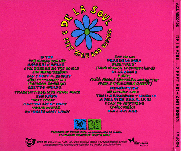 Image of Back Cover of 4534258E: CD - DE LA SOUL, 3 Feet High And Rising (AOI Records; RMM-045-2, Europe 2023, Gatefold, Booklet)   VG+/VG+