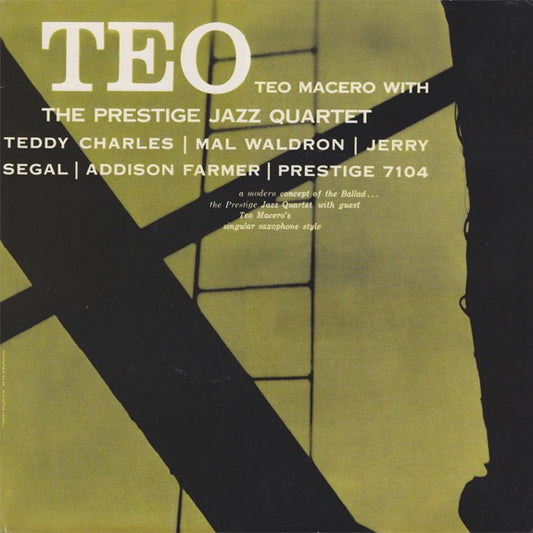 Image of Front Cover of 4514526C: LP - TEO MACERO WITH THE PRESTIGE JAZZ QUARTET, Teo (Original Jazz Classics; OJC-1715, US 1986 Reissue, Limited Edition) Strong VG+ across the board.  VG+/VG+