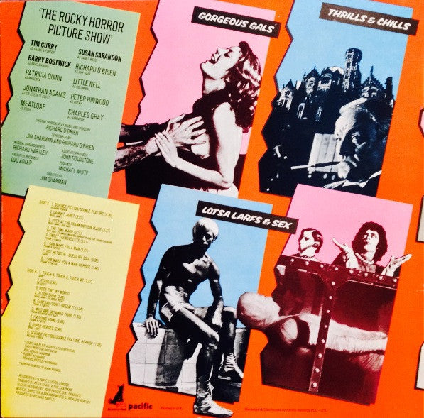 Image of Back Cover of LP - VG/G+ - THE ROCKY HORROR PICTURE SHOW ORIGINAL CAST, The Rocky Horror Picture Show (Ode Records Custom Labels; OSV-21653, UK 1986 Reissue, MPO Pressing), ,  - 4016349C