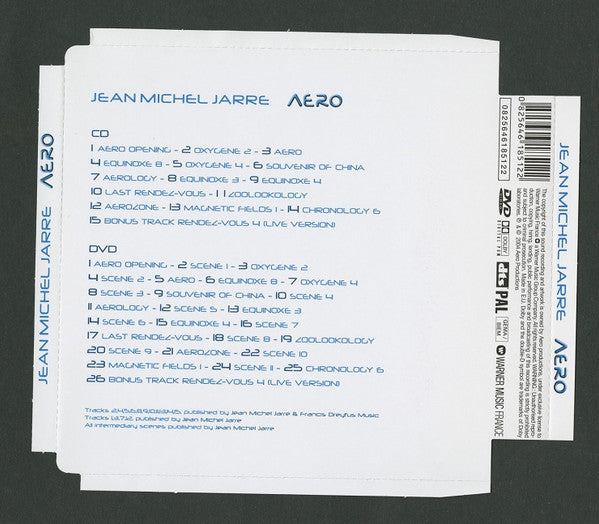 Image of Back Cover of 4634016E: 2xCD - JEAN-MICHEL JARRE, Aero (Warner Music France; 0825646185122, France 2004, Super Jewel case, CD + DVD)   VG+/VG