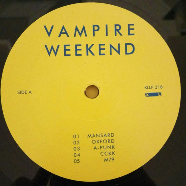 Image of Label Cover of 4614056C: LP - VAMPIRE WEEKEND, Vampire Weekend (XL Recordings; XLLP 318, US 2008, Insert) Small split on top seam.  VG/G+