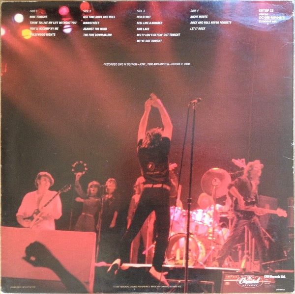 Image of Back Cover of 4614010C: 2xLP - BOB SEGER & THE SILVER BULLET BAND*, Nine Tonight (Capitol Records; ESTSP 23, UK 1981, Gatefold, 2 Inners) Lightest of marks, light edge wear  VG/VG+