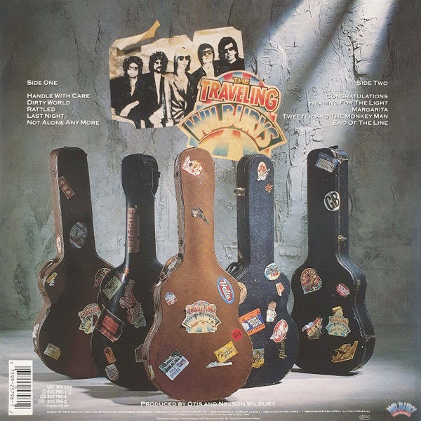 Image of Back Cover of 4614109C: LP - TRAVELING WILBURYS, Volume One (Wilbury Records; WX 224, UK & Europe 1988, Inner, Sticker Set, No Publishing Credit on Labels) Light Marks only, Includes inner and complete sticker sheet  VG+/VG