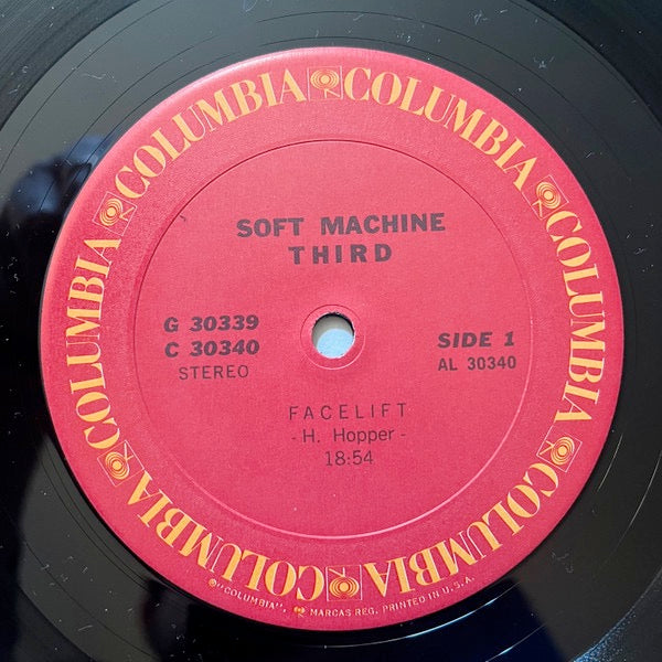 Image of Label Cover of 4614113C: 2xLP - SOFT MACHINE, Third (Columbia; CG 30339, US 1970s Reissue, Gatefold) Clean copy, Sleeve has very light ring wear and a small King Louie Jungle Book stamp on inside of sleeve, Closer to VG+  VG/VG+