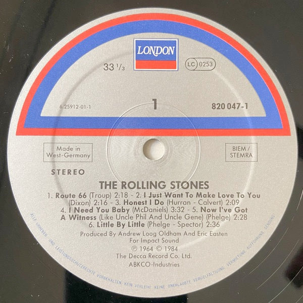 Image of Label Cover of 4614114C: LP - THE ROLLING STONES, The Rolling Stones (London Records; 820 047-1, Germany 1984 Reissue) All round strong VG  VG/VG