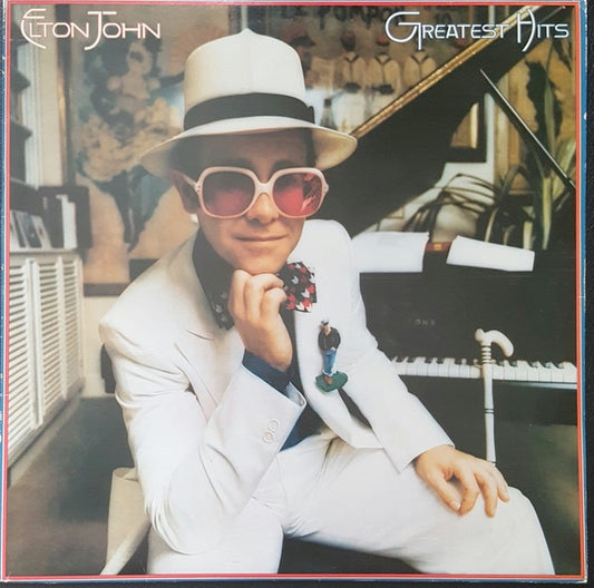 Image of Front Cover of 4614130C: LP - ELTON JOHN, Greatest Hits (DJM Records; DJH20442, UK 1976 Reissue, Die Cut Inner) Strong VG  VG/VG