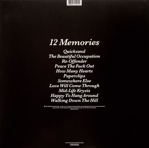 Image of Back Cover of 4614082C: LP - TRAVIS, 12 Memories (Craft Recordings; 00888072159419, Europe 2021 Reissue, Inner, White Vinyl) Still In Stickered Shrinkwrap  EX/VG+