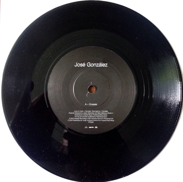 Image of Label Cover of 4624060E: 7" - JOS  GONZ LEZ, Crosses / Storn (Peacefrog Records ; PFG065, UK 2004, Picture Sleeve, Limited Edition Brown Sleeve)   EX/EX