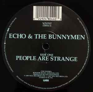 Image of Label Cover of 4614177C: 12" - ECHO & THE BUNNYMEN, People Are Strange (WEA; YZ175T, UK 1988, Picture Sleeve, Damont Pressing) Light edge and ring wear, light fine hairlines.  VG+/VG+