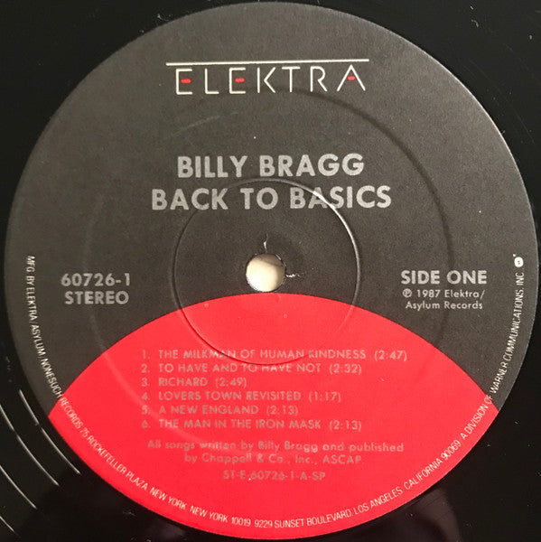 Image of Label Cover of 4624079E: 2xLP - BILLY BRAGG, Back To Basics (Elektra; 9 60726-1, US 1987)   VG/VG