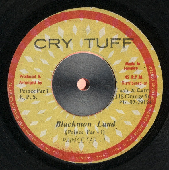 Image of Front Cover of 4624154E: 7" - PRINCE FAR-I, Blackman Land (Cry Tuff; , Jamaica 1977, Matrix / Runout: Prince Far I 40-40 1 AMatrix / Runout: Prince Far I 40-40 2 B)   /G+