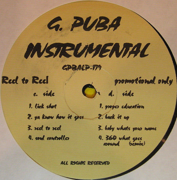 Image of Back Cover of 4644236S: 2xLP - GRAND PUBA, Reel To Reel Instrumental (Not On Label; GPBALP-179,  Reissue, Generic, Unofficial Release) Light hairlines.  /VG