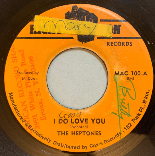 Image of Front Cover of 4624182E: 7" - THE HEPTONES / THE UPSETTERS, I Do Love You (Right On Records; MAC-100, US 1970s)   /VG