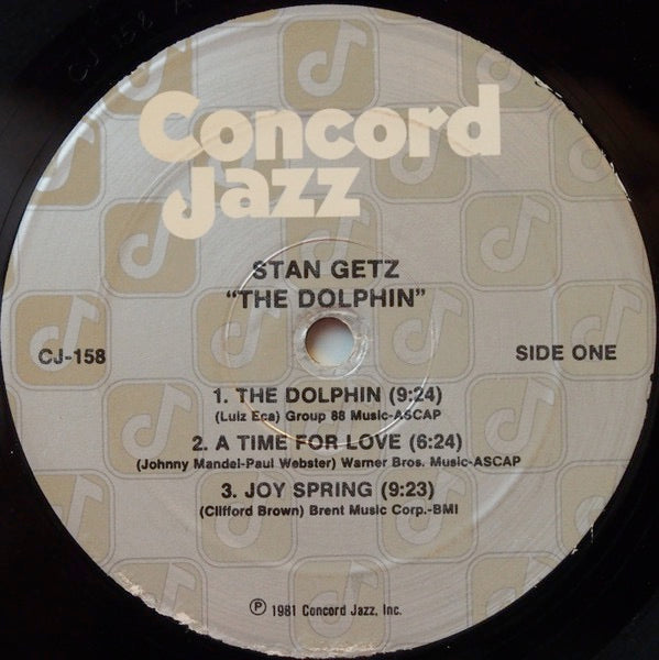 Image of Label Cover of 4614199C: LP - THE STAN GETZ QUARTET, The Dolphin (Concord Jazz; CJ 158, US 1981) Sleeve stained, discoloured, with foxing and wear too. With plastic company inner (creased)  G+/VG