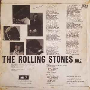 Image of Back Cover of 4644199S: LP - THE ROLLING STONES, No. 2 (Decca Red / Silver Unboxed; LK 4661, UK 1965, Laminated Flipback Sleeve, Early pressing, Mono, "K/T S") Hairlines and light scratches, edge and ring wear, laminate creasing, small split in center of spine, wear to ulaminated back cover opening edge, small pen mark on back  G+/G+