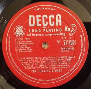 Image of Label Cover of 4644199S: LP - THE ROLLING STONES, No. 2 (Decca Red / Silver Unboxed; LK 4661, UK 1965, Laminated Flipback Sleeve, Early pressing, Mono, "K/T S") Hairlines and light scratches, edge and ring wear, laminate creasing, small split in center of spine, wear to ulaminated back cover opening edge, small pen mark on back  G+/G+