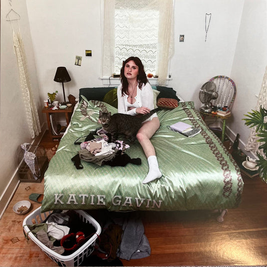 Image of Front Cover of 4644204S: LP - KATIE GAVIN, What A Relief (Saddest Factory; SAD011, USA, Canada & UK 2024, Olive (Green Marble) Vinyl) Opened Instore, Still In Shrinkwrap  VG+/VG+