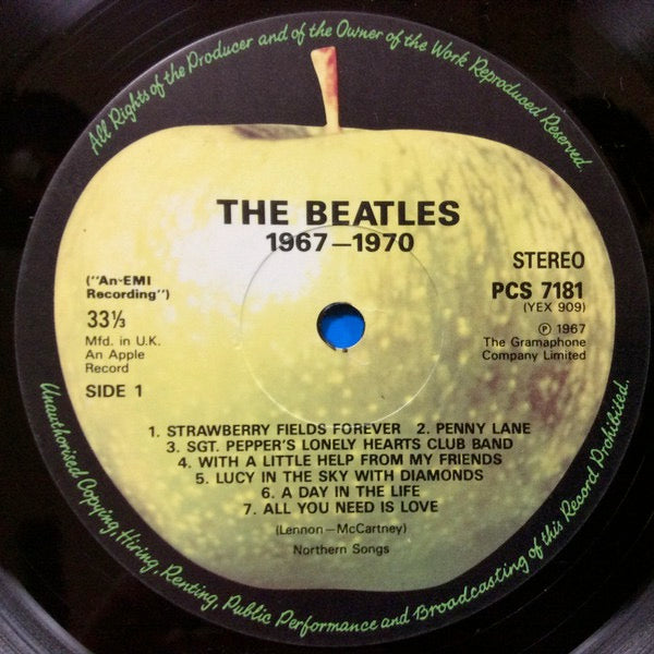 Image of Label Cover of 4614230C: 2xLP - THE BEATLES, 1967 - 1970 (Apple Records; PCSP 718, UK 1980s Reissue, Gatefold, Inner)   VG/VG