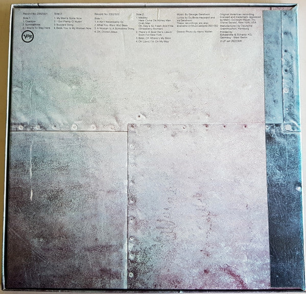 Image of Back Cover of 4644207S: 2xLP - ELLA FITZGERALD & LOUIS ARMSTRONG, Porgy & Bess (Verve Records; 2622 008, France 1970s Reissue, Die Cut Box Sleeve, Insert, Mono, No tax code on box)   VG+/VG+