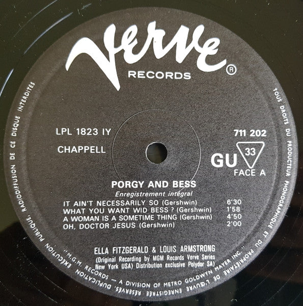 Image of Label Cover of 4644207S: 2xLP - ELLA FITZGERALD & LOUIS ARMSTRONG, Porgy & Bess (Verve Records; 2622 008, France 1970s Reissue, Die Cut Box Sleeve, Insert, Mono, No tax code on box)   VG+/VG+