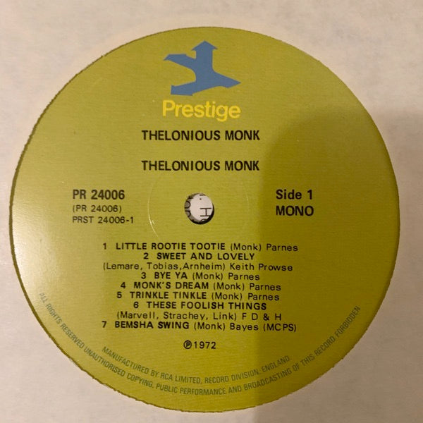 Image of Label Cover of 4614273C: LP - THELONIOUS MONK, Thelonious Monk (Prestige; PR 24006, UK 1972, Gatefold) Sleeve has edge, corner, spine and ring wear  VG/VG