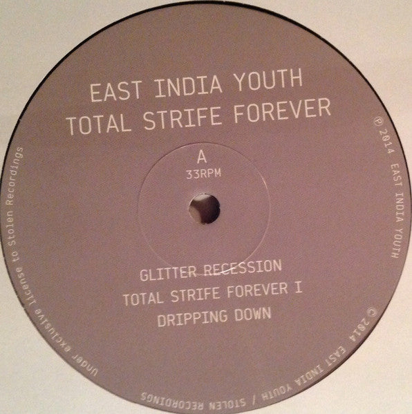 Image of Label Cover of 4644339S: 2xLP - EAST INDIA YOUTH, Total Strife Forever (Stolen Recordings; SR073LP, UK & Europe 2014, Gatefold, With CD) Opened Instore, Still In Stickered Shrinkwrap  VG+/VG+