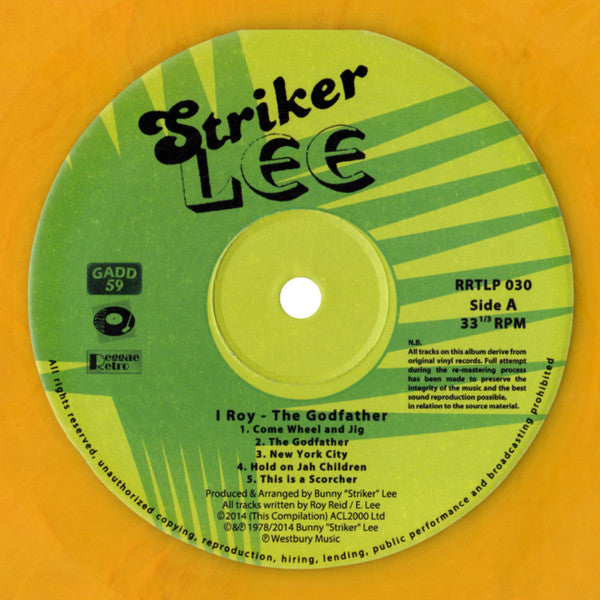 Image of Label Cover of 4614269C: LP - I-ROY, The Godfather (Striker Lee; TWS 930, UK 2015 Reissue, Coloured Vinyl)   VG+/VG+