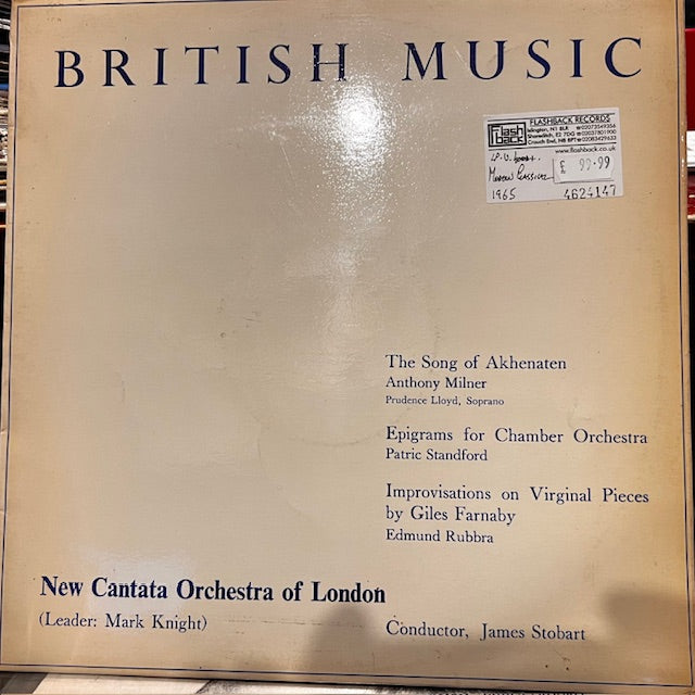 Image of Front Cover of LP - VG+/VG+ - JAMES STOBART, NEW CANTATA ORCHESTRA OF LONDON, British Music: Milner: The Song of Akhenaten, Standford: Epigrams, Farnaby: Improvisations on Virginal Pieces (Sound News Productions; SNP LP 529, UK 1965, Laminated Flipback Sleeve), ,  - 4624147E