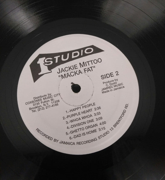 Image of Label Cover of 4614302C: LP - JACKIE MITTOO, Macka Fat (Studio One; SOL 1120, US 1990s Reissue) Beautiful copy.  VG+/VG+