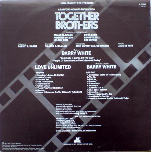 Image of Back Cover of 4624215E: LP - BARRY WHITE, Together Brothers (Original Motion Picture Soundtrack) (20th Century Records ; L-35, Australia 1974)   VG/VG