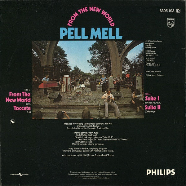 Image of Back Cover of 4624224E: LP - PELL MELL, From The New World (Philips; 6305 193, Germany 1973)   VG/VG